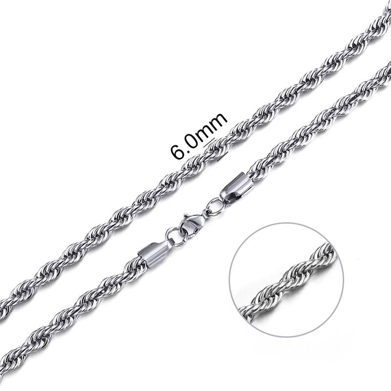 GENTSTOCK - Mens Stainless Steel Rope Chains