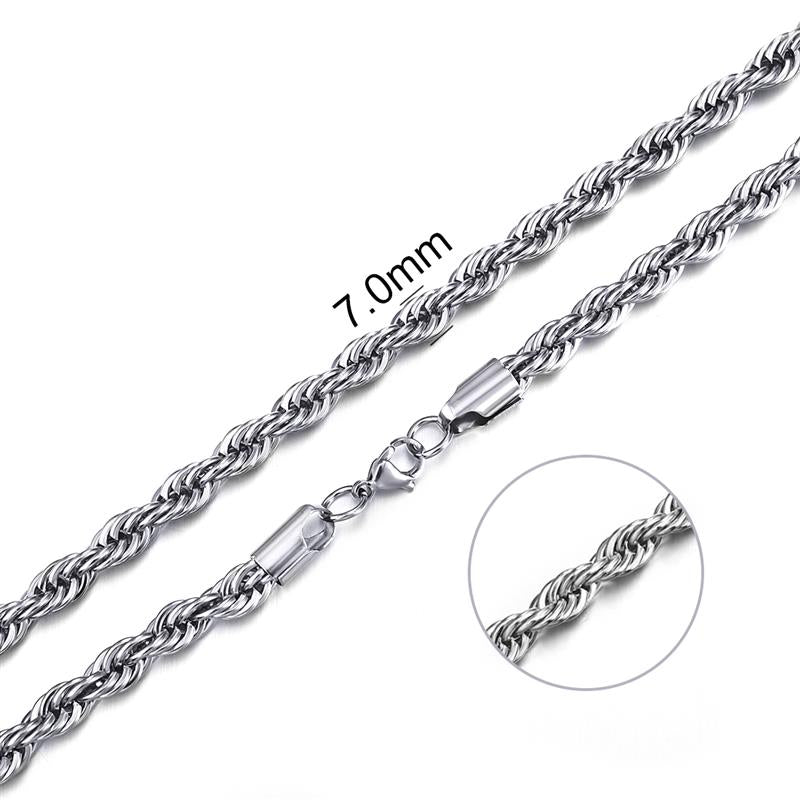 GENTSTOCK - Mens Stainless Steel Rope Chains