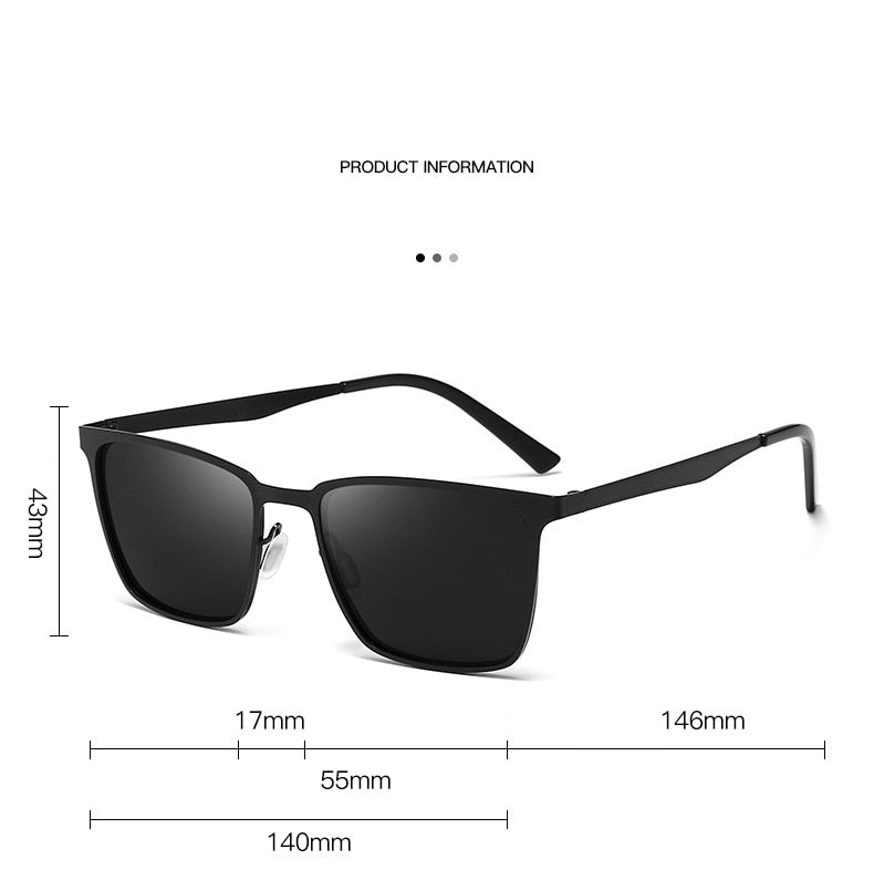 GENTSTOCK - Classic Squared Frame Sun Glasses