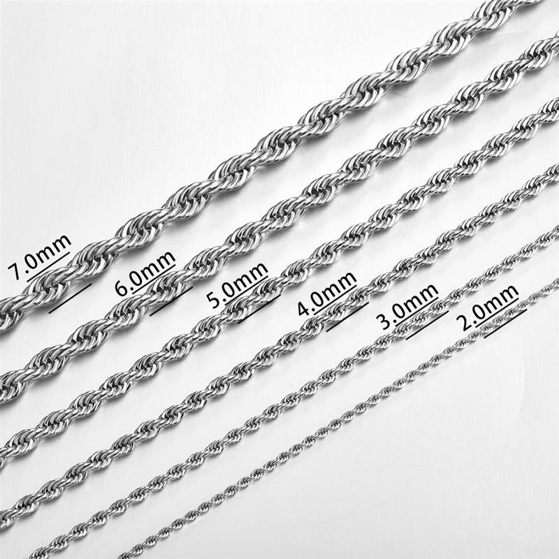 GENTSTOCK - Mens Stainless Steel Rope Chains