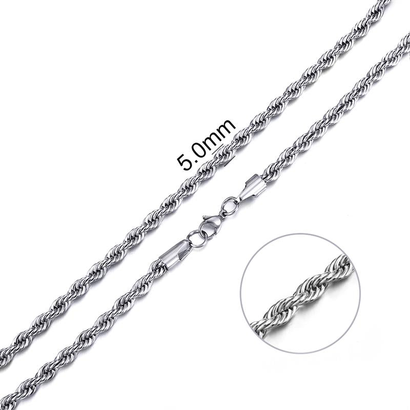 GENTSTOCK - Mens Stainless Steel Rope Chains