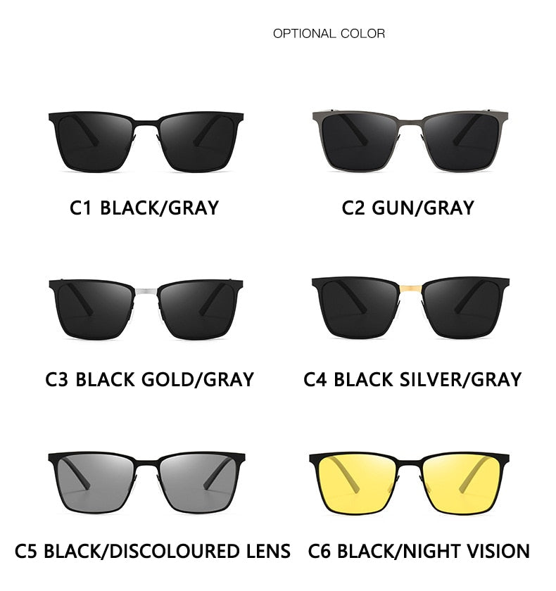 GENTSTOCK - Classic Squared Frame Sun Glasses