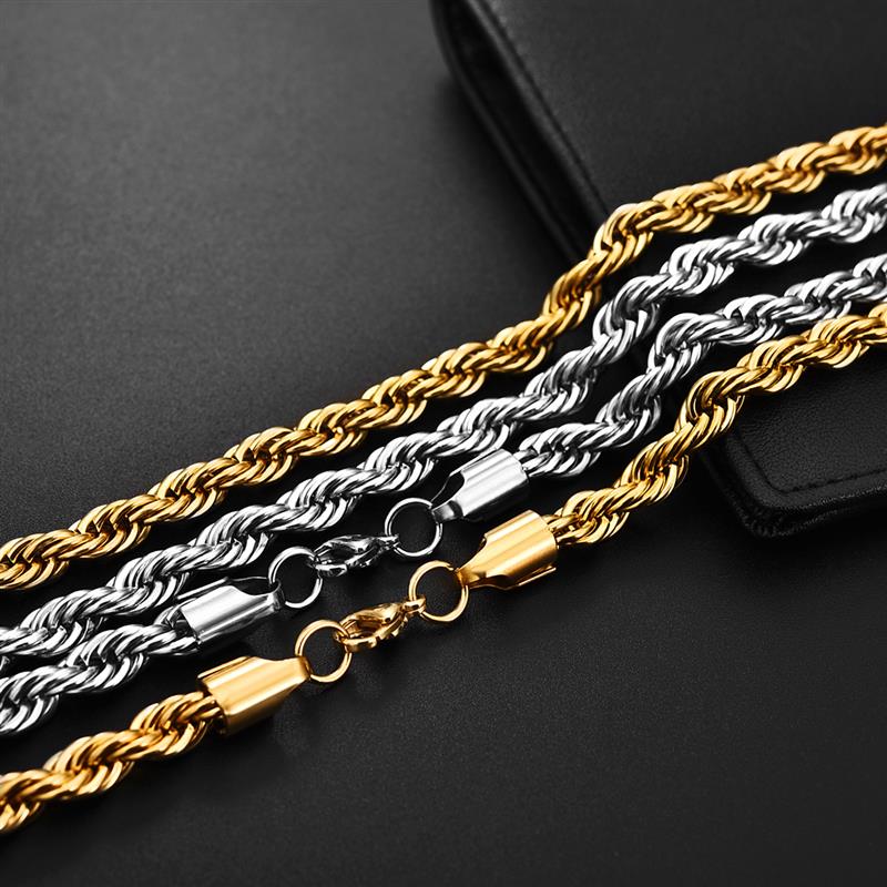 GENTSTOCK - Mens Stainless Steel Rope Chains