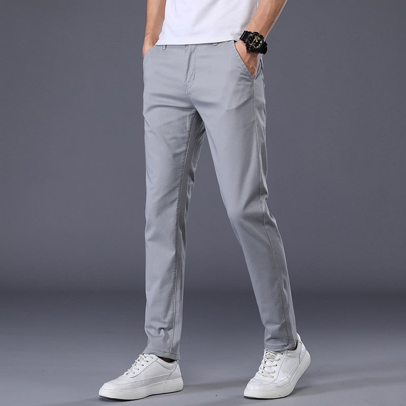 GENTSTOCK - Mens Solid Color Business Pants