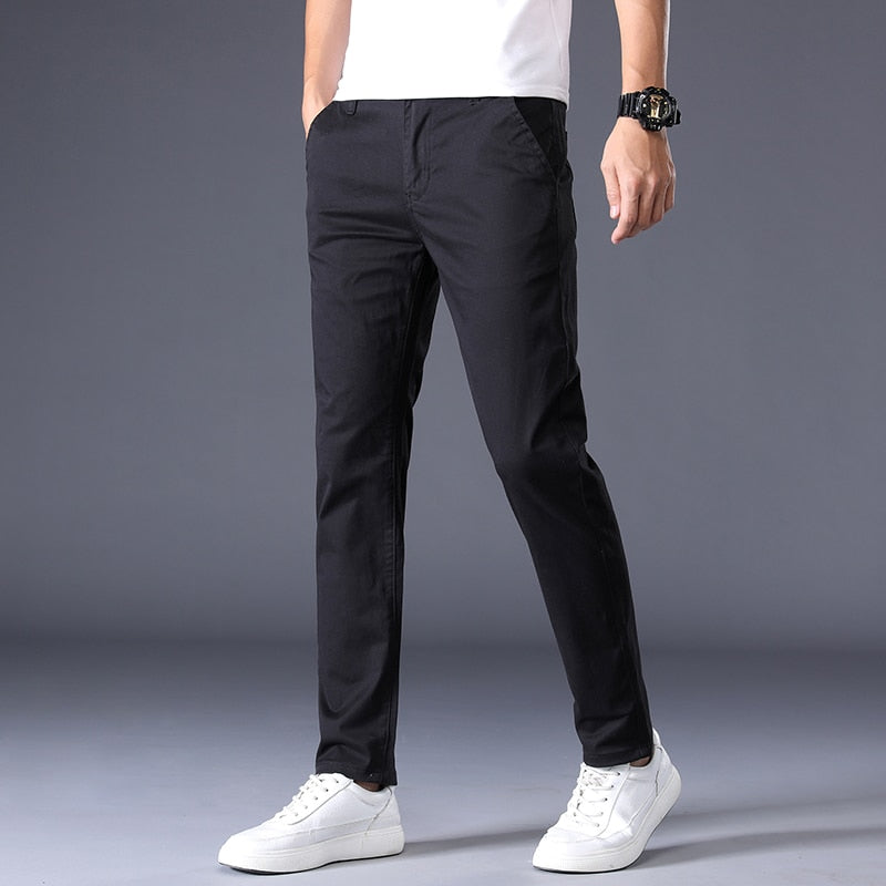 GENTSTOCK - Mens Solid Color Business Pants