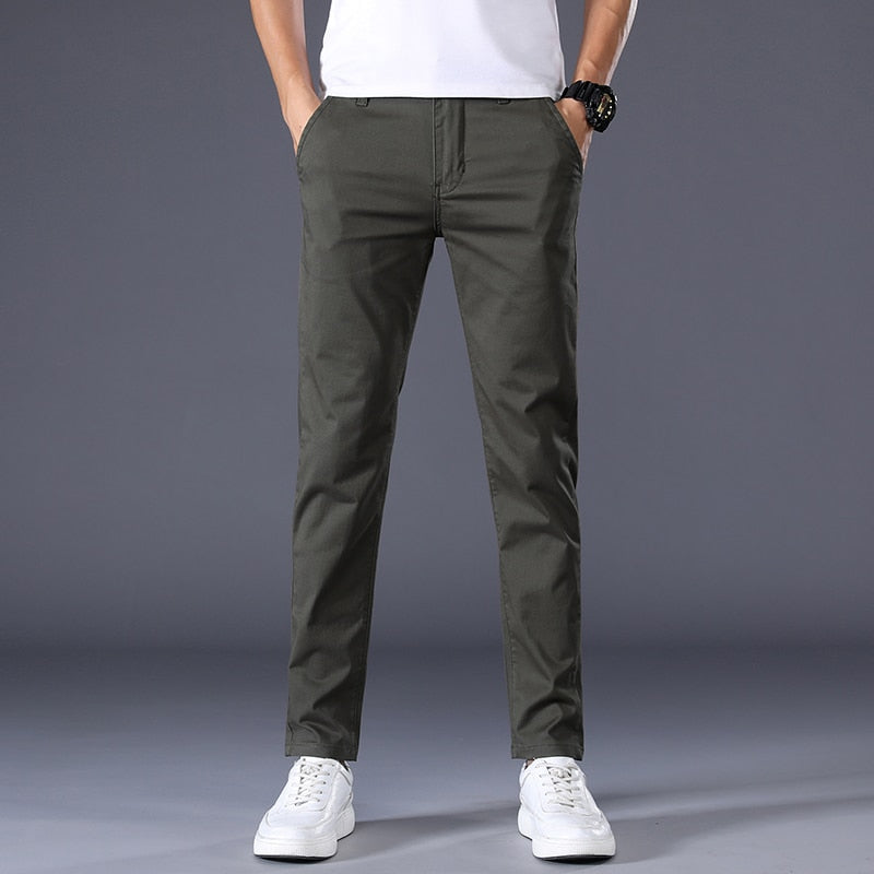 GENTSTOCK - Mens Solid Color Business Pants