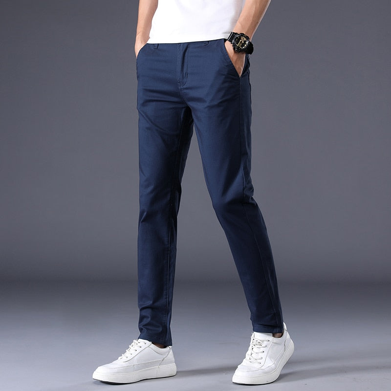 GENTSTOCK - Mens Solid Color Business Pants