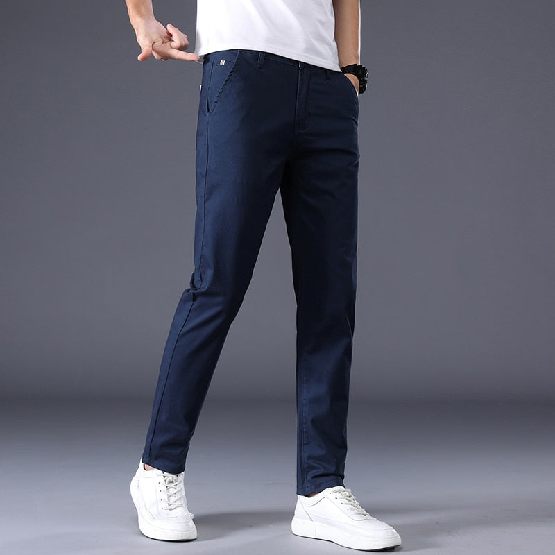 GENTSTOCK - Mens Solid Color Business Pants